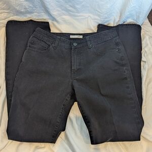 Chicos Platinum Embellished Women's Jeans Black Women's Sz 1 Regular Tapered Leg